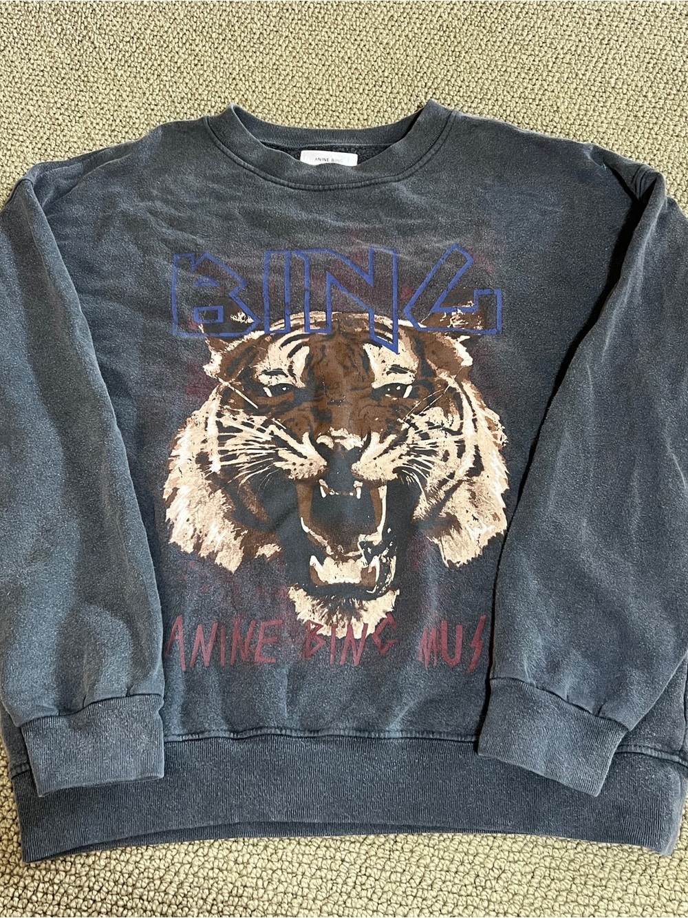 Anine Bing Tiger Graphic Sweatshirt-size small